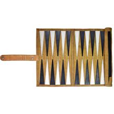 Premium Leather Roll-Up Backgammon Set – Portable, Travel-Friendly Game with Classic Design for Backgammon Enthusiasts