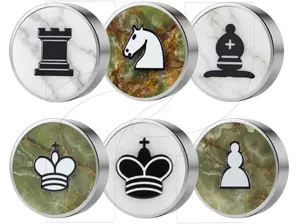 Handcrafted Green Onyx and White Marble Chess & Checkers Set