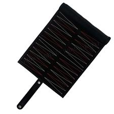 Luxury Suede Leather Roll-Up Backgammon Game with Durable Threaded Playing Points – Top Quality