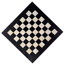 Premium Jet Black & Botticino Marble Chess Board - Handcrafted with Customizable Borders