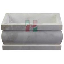 Pristine White Marble Natural Stone Coffin Urn 
