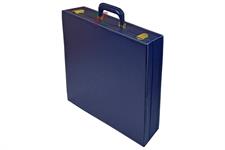 Navy Blue PU Leather Chess Set Storage Box - Elegant Organizer for Chess Pieces and Board