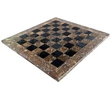 Oceanic & Jet Black Marble Chess Board with Border Variants – A Masterpiece of Elegance and Craftsmanship