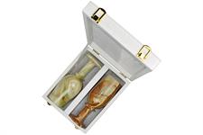 Snow White Wine Glass Storage Box - Fits 3x8 Inch Glasses - Elegant Protective Case