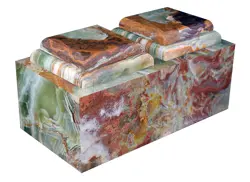 Green Onyx Companion Urn for Two Adults | Hand-Carved Dual Cremation Urn for Couples' Ashes | Luxury Shared Urn for Human Remains