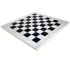 Elegant Jet Black & White Marble Chess Board with Customizable Border Variants – Premium Quality Chess Set