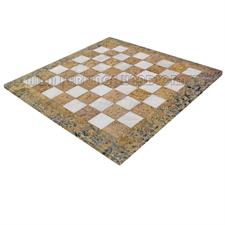 Elegant Coral & White Marble Chess Board – Choose Between Coral or White Border Variants