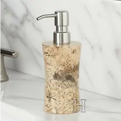 Luxury Coral Marble Natural Stone Soap Dispenser for Bathroom & Kitchen Countertops