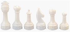 White Marble & Green Onyx Natural Stone Chess Set With Rustic Series Chess Pieces 