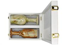 Snow White Wine Glass Storage Box - Fits 3x8 Inch Glasses - Elegant Protective Case