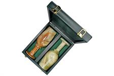 Forest Green PU Leather Storage Box for Green Onyx Wine Glass - Stylish & Durable Storage Box