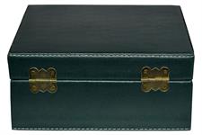Forest Green PU Leather Storage Box for Green Onyx Wine Glass - Stylish & Durable Storage Box