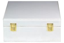 Snow White Wine Glass Storage Box - Fits 3x8 Inch Glasses - Elegant Protective Case