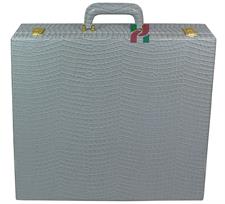 Sky Blue Crocodile Textured PU Leather Chess Set Storage Box with Elegant Design – Durable, Stylish and Spacious Organizer for Chess Pieces, Perfect for Gift or Home Storage Solution