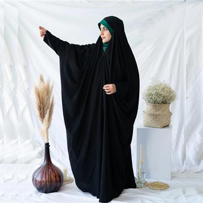 Arabic Malai Jet Black Iraqi Abaya