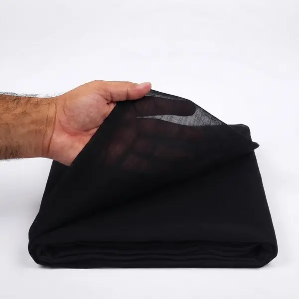 Jet Black Real Wallhindi Turban Fabric