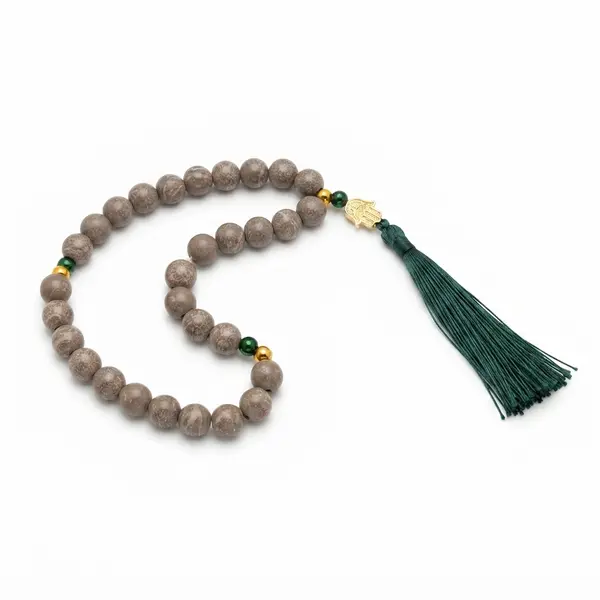 Premium Khak-e-Shifa Tasbih – 34 Beads | Karbala Soil Prayer Beads