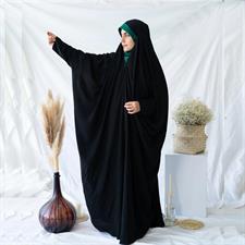 Arabic Malai Jet Black Iraqi Abaya