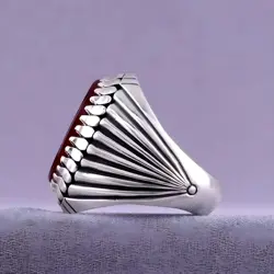 Genuine Red Aqeeq Ring