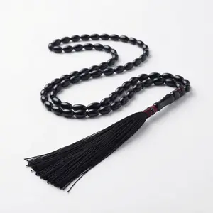 Premium Black Aqeeq Tasbih – 100 Beads