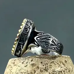 Genuine Red Aqeeq Ring Engraved with "Alamdar Hussain Abbas"