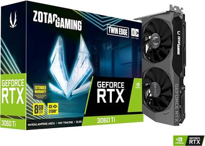 ZOTAC Gaming GeForce RTX™ 3060 Ti Twin Edge OC LHR 8GB GDDR6 256-bit 14 Gbps PCIE 4.0 Graphics Card (USED)