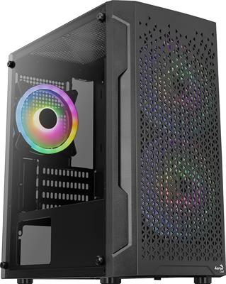 Aerocool Trinity Mini, Mini ATX Tower Case, Tempered Glass Side Panel Black