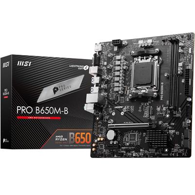 MSI PRO B650M-B Motherboard, Micro-ATX - Supports AMD Ryzen 7000 Series Processors, AM5 - DDR5 Memory Boost 6800+MHz/OC