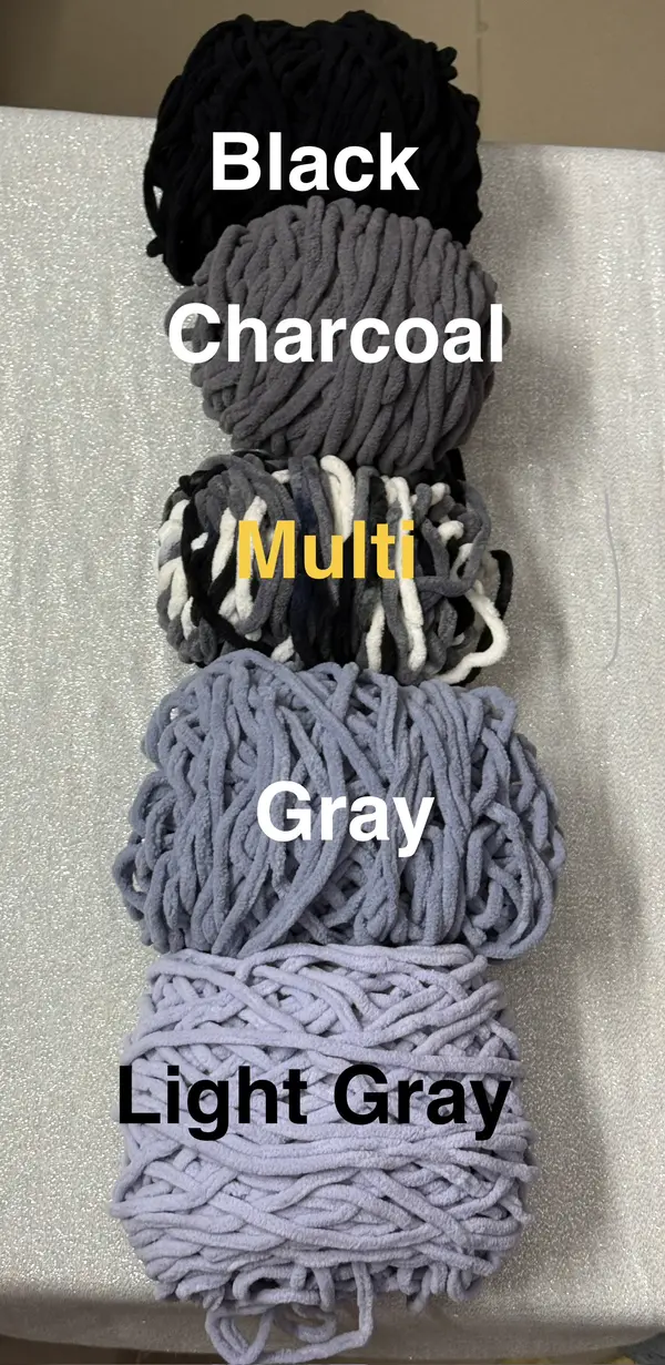 Shades of Black - Chunky Blanket Plush Yarn