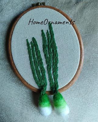 3D Twin Garlics  - Embroidery