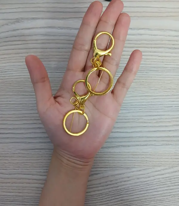 Golden Lobster Lock Keychain Ring
