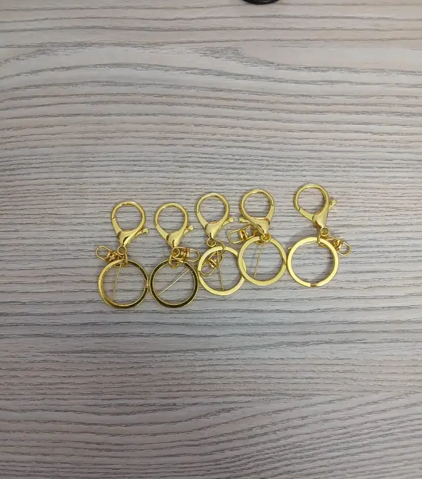 Golden Lobster Lock Keychain Ring