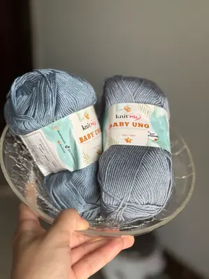 Knitme Baby Uno Soft  Whale Gray vs Metal Gray(Imported Turkish Yarn)