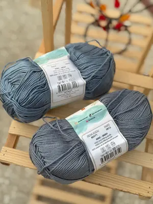 Knitme Baby Uno Soft  Whale Gray vs Metal Gray(Imported Turkish Yarn)