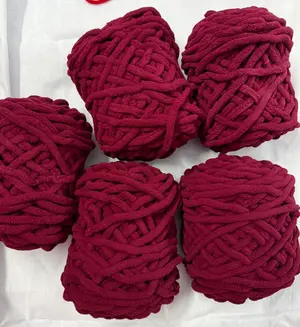 Maroon - Chunky Plush Yarn 8 mm