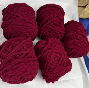 Maroon - Chunky Plush Yarn 8 mm