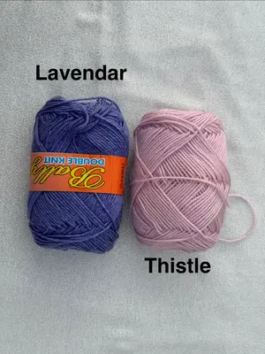 Lavender vs Thistle (Local 4 ply Acrylic Yarn)