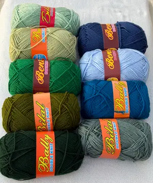 Shades of Green and Blue (Local 4 ply Acrylic Yarn)