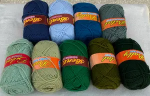 Shades of Green and Blue (Local 4 ply Acrylic Yarn)