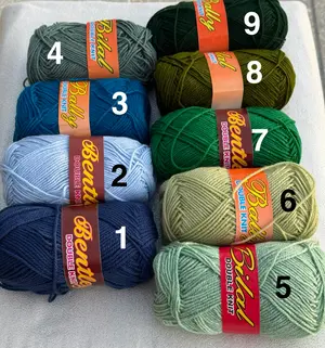 Shades of Green and Blue (Local 4 ply Acrylic Yarn)