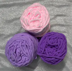 Pink Purple - Chunky plush velvet 6 mm