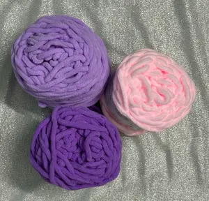 Pink Purple - Chunky plush velvet 6 mm