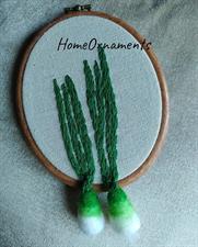 3D Twin Garlics  - Embroidery