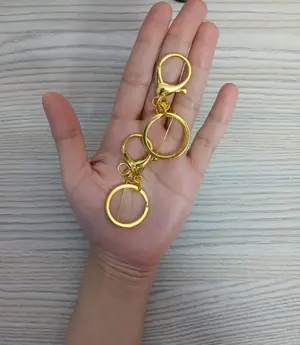Golden Lobster Lock Keychain Ring