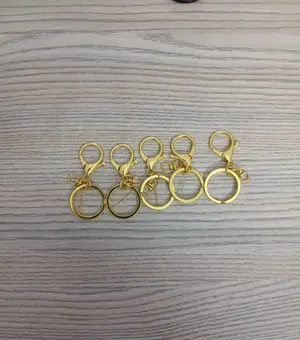 Golden Lobster Lock Keychain Ring