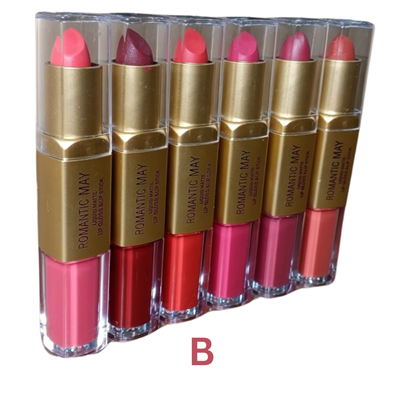 Romantic May Lipstick With Gloss 2 in 1 Pack Liquid Matte 6 PC Set