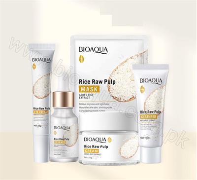 BioAqua Rice Raw Pulp Pack of 6 Whitening Skin Care Products Set