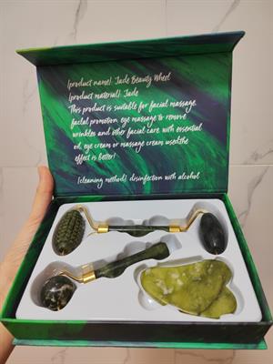 NB Nora BO Awadh 3 in 1  Natural Jade Beautifying Massager-Roller Set
