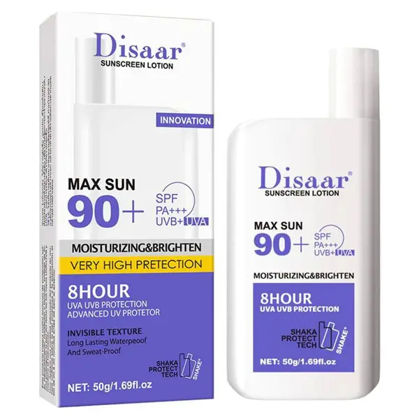 Disaar Sunscreen Lotion SPF 90+ 50g – Maximum Sun Protection, Moisturizing & Brightening Care