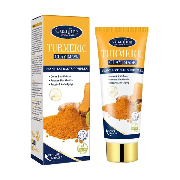 Guanjing Turmeric Plant Extracts Complex Brightening Clay Mask – Deep Cleansing, Skin Brightening &